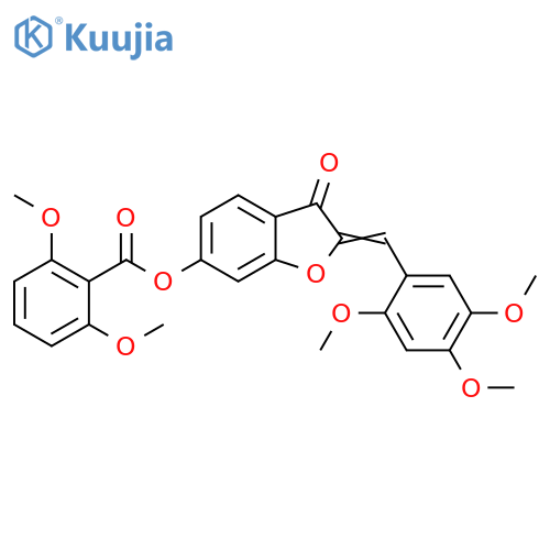 (2Z)-3-oxo-2-(2,4,5-trimethoxyphenyl)methylidene-2,3-dihydro-1-benzofuran-6-yl 2,6-dimethoxybenzoate structure