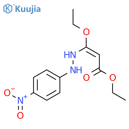 2-Propenoic acid, 3-ethoxy-3-[2-(4-nitrophenyl)hydrazino]-, ethyl ester structure