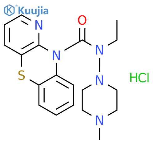 10H-Pyrido[3,2-b][1,4]benzothiazine-10-carboxamide,N-ethyl-N-(4-methyl-1-piperazinyl)-, hydrochloride (1:1) structure