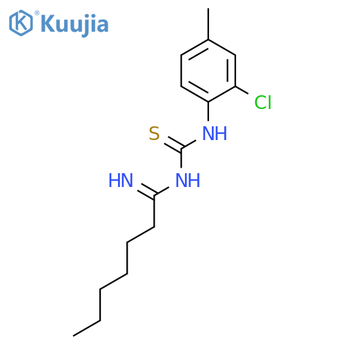 Heptanimidamide, N-[[(2-chloro-4-methylphenyl)amino]thioxomethyl]- structure