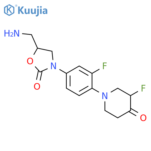 4-Piperidinone,1-[4-[(5S)-5-(aminomethyl)-2-oxo-3-oxazolidinyl]-2-fluorophenyl]-3-fluoro- structure