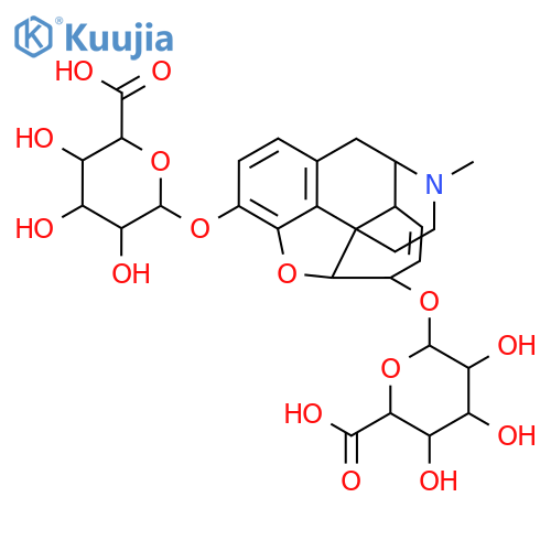 b-D-Glucopyranosiduronic acid, (5a,6a)-7,8-didehydro-4,5-epoxy-17-methylmorphinan-3,6-diylbis- (9CI) structure