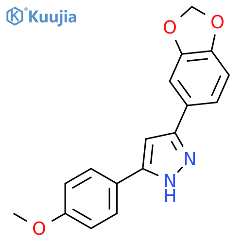 1H-Pyrazole, 3-(1,3-benzodioxol-5-yl)-5-(4-methoxyphenyl)- structure