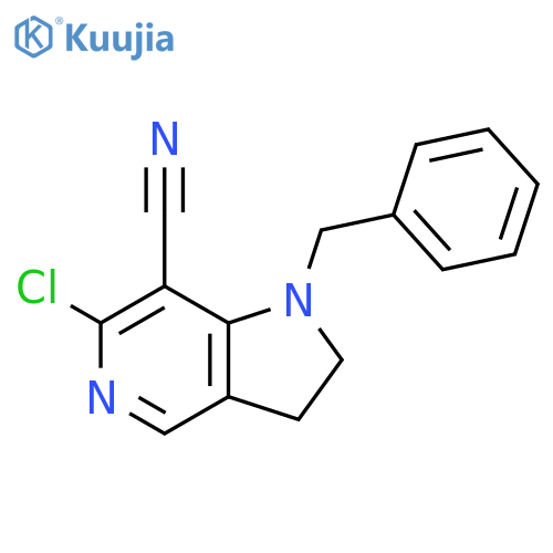 1-benzyl-6-chloro-1H,2H,3H-pyrrolo3,2-cpyridine-7-carbonitrile structure