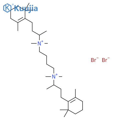 N,N,N',N'-tetramethyl-N,N'-bis[4-(2,6,6-trimethylcyclohex-1-en-1-yl)butan-2-yl]butane-1,4-diaminium dibromide structure