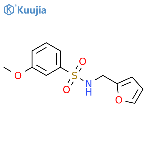 N-(furan-2-yl)methyl-3-methoxybenzene-1-sulfonamide structure