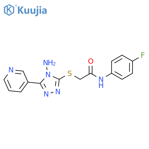 2-{4-amino-5-(pyridin-3-yl)-4H-1,2,4-triazol-3-ylsulfanyl}-N-(4-fluorophenyl)acetamide structure