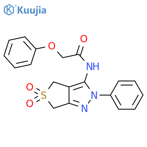 N-{5,5-dioxo-2-phenyl-2H,4H,6H-5lambda6-thieno3,4-cpyrazol-3-yl}-2-phenoxyacetamide structure