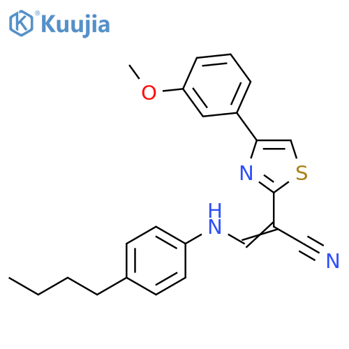(2Z)-3-(4-butylphenyl)amino-2-4-(3-methoxyphenyl)-1,3-thiazol-2-ylprop-2-enenitrile structure