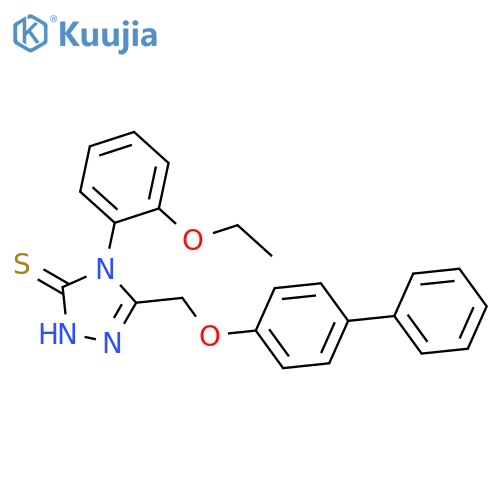 s-Triazole-2-thiol, 5-(4-biphenylyloxymethyl)-1-(o-ethoxyphenyl)- structure