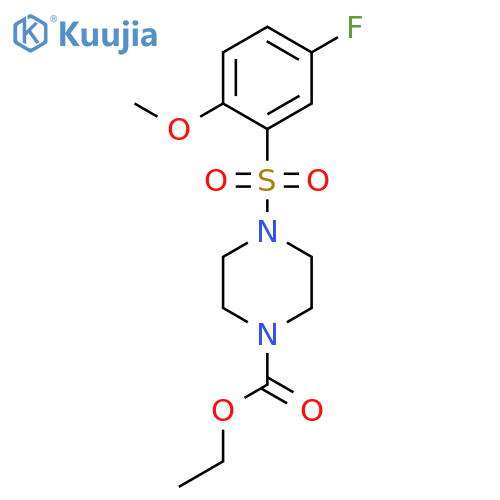 ethyl 4-(5-fluoro-2-methoxybenzenesulfonyl)piperazine-1-carboxylate structure