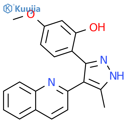 Phenol, 5-methoxy-2-[5-methyl-4-(2-quinolinyl)-1H-pyrazol-3-yl]- structure