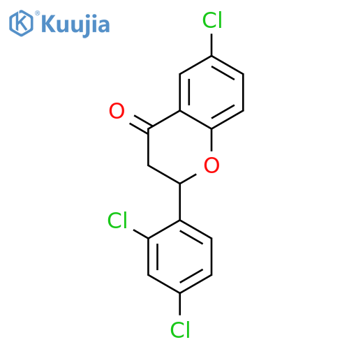 6-chloro-2-(2,4-dichlorophenyl)-2,3-dihydrochromen-4-one structure