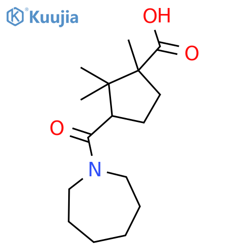 3-(azepan-1-ylcarbonyl)-1,2,2-trimethylcyclopentanecarboxylic acid structure