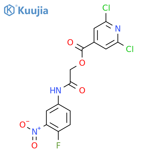 [(4-Fluoro-3-nitrophenyl)carbamoyl]methyl 2,6-dichloropyridine-4-carboxylate structure