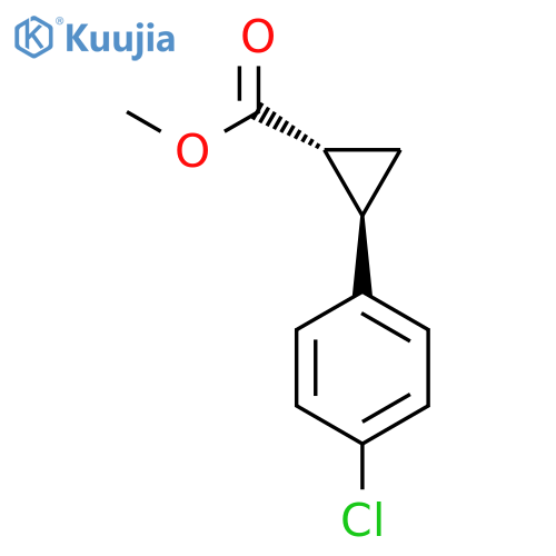 Cyclopropanecarboxylic acid, 2-(4-chlorophenyl)-, methyl ester, trans- structure