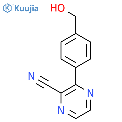 2-Pyrazinecarbonitrile,3-[4-(hydroxymethyl)phenyl]- structure