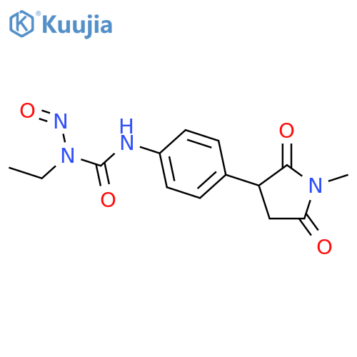 1-ethyl-3-[4-(1-methyl-2,5-dioxopyrrolidin-3-yl)phenyl]-1-nitrosourea structure