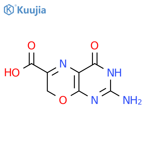 2-Amino-4-oxo-1,7-dihydro-4H-pyrimido[4,5-b][1,4]oxazine-6-carboxylic acid structure