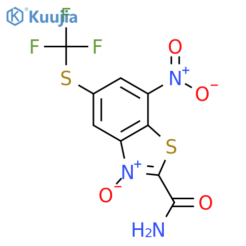 2-Benzothiazolecarboxamide, 7-nitro-5-[(trifluoromethyl)thio]-, 3-oxide structure