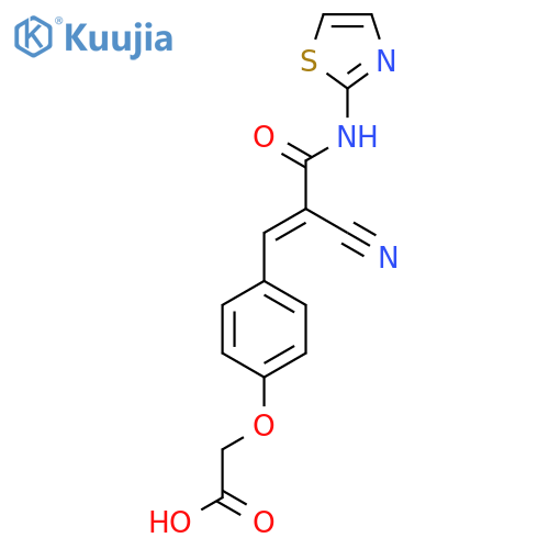 2-(4-{2-Cyano-2-[(1,3-thiazol-2-yl)carbamoyl]eth-1-en-1-yl}phenoxy)acetic acid structure