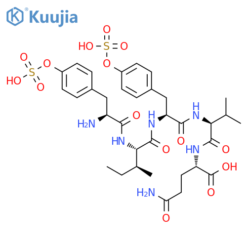 L-GLUTAMINE, O-SULFO-L-TYROSYL-L-ISOLEUCYL-O-SULFO-L-TYROSYL-L-VALYL- structure