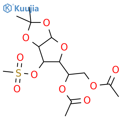 5,6-di-O-acetyl-1,2-O-(1-methylethylidene)-3-O-(methylsulfonyl)hexofuranose structure