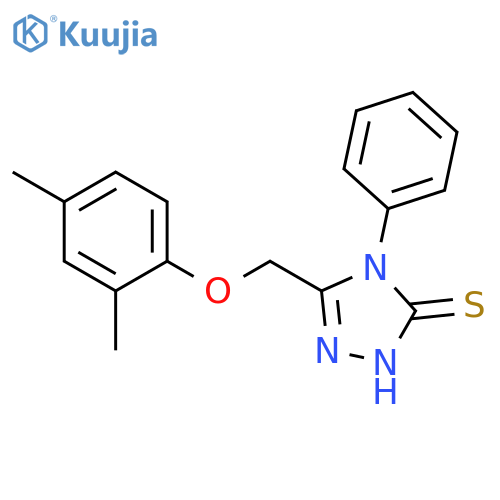 3-[(2,4-dimethylphenoxy)methyl]-4-phenyl-1H-1,2,4-triazole-5-thione structure