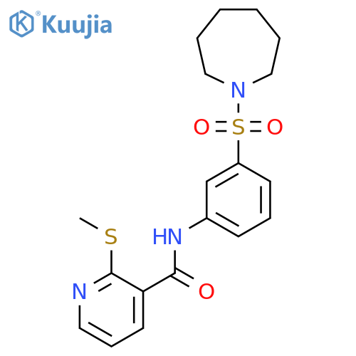 N-[3-(azepan-1-ylsulfonyl)phenyl]-2-methylsulfanylpyridine-3-carboxamide structure