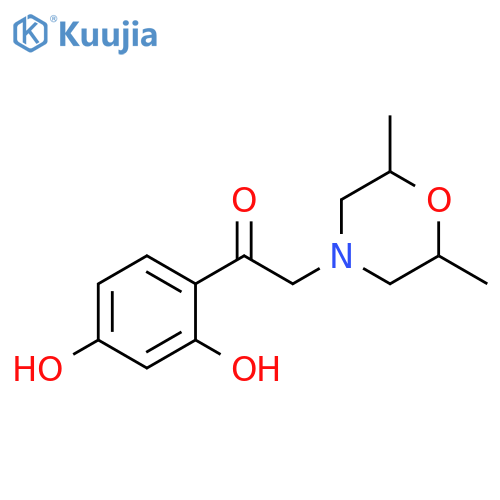 1-(2,4-dihydroxyphenyl)-2-(2,6-dimethylmorpholin-4-yl)ethan-1-one structure