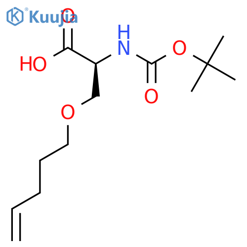 (S)-2-((Tert-Butoxycarbonyl)amino)-3-(pent-4-en-1-yloxy)propanoic acid structure