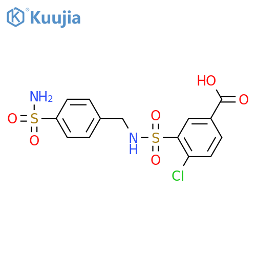 4-chloro-3-{(4-sulfamoylphenyl)methylsulfamoyl}benzoic acid structure