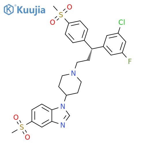 1H-Benzimidazole,1-[1-[(3R)-3-(3-chloro-5-fluorophenyl)-3-[4-(methylsulfonyl)phenyl]propyl]-4-piperidinyl]-5-(methylsulfonyl)- structure