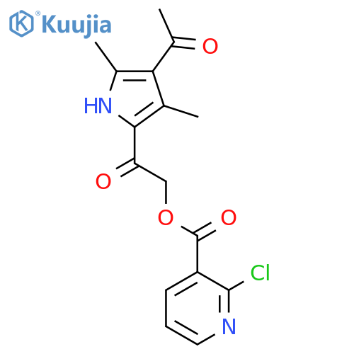 2-(4-acetyl-3,5-dimethyl-1H-pyrrol-2-yl)-2-oxoethyl 2-chloropyridine-3-carboxylate structure