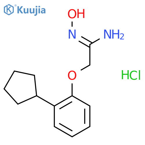 (1E)-2-(2-cyclopentylphenoxy)-N'-hydroxyethanimidamide hydrochloride (1:1) structure