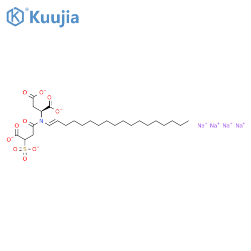 Aspartic acid, N-(3-carboxy-1-oxo-3-sulfopropyl)-N-octadecenyl-, tetrasodium salt structure