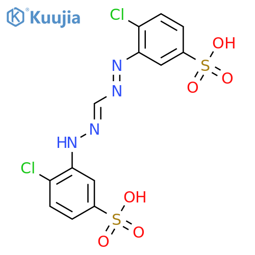 4-chloro-3-[(2E)-2-{[(E)-(2-chloro-5-sulfophenyl)diazenyl]methylidene}hydrazinyl]benzenesulfonic acid structure