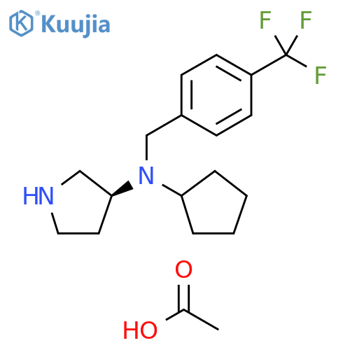 3-Pyrrolidinamine, N-cyclopentyl-N-[[4-(trifluoromethyl)phenyl]methyl]-,(3S)-, acetate structure
