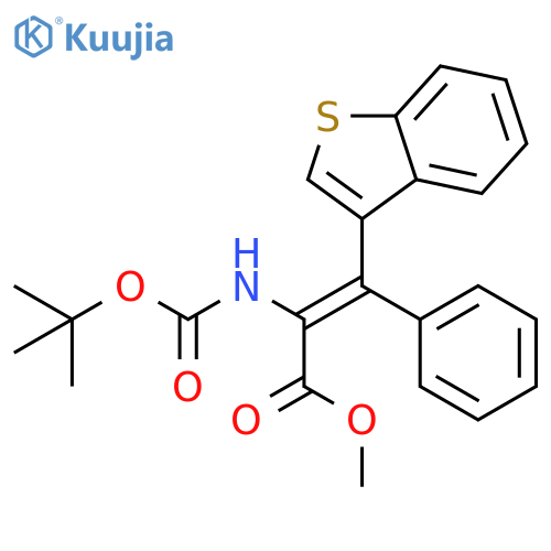 2-Propenoic acid,3-benzo[b]thien-3-yl-2-[[(1,1-dimethylethoxy)carbonyl]amino]-3-phenyl-,methyl ester, (2Z)- structure