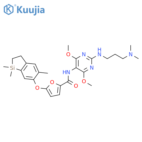 2-Furancarboxamide,5-[(2,3-dihydro-1,1,5-trimethyl-1H-1-silainden-6-yl)oxy]-N-[2-[[3-(dimethylamino)propyl]amino]-4,6-dimethoxy-5-pyrimidinyl]- structure