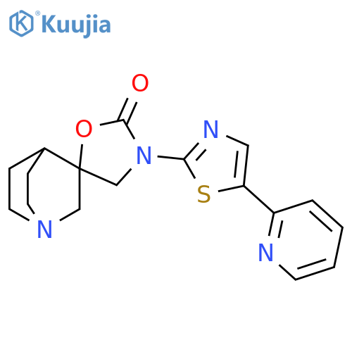 Spiro[1-azabicyclo[2.2.2]octane-3,5'-oxazolidin]-2'-one, 3'-[5-(2-pyridinyl)-2-thiazolyl]- structure
