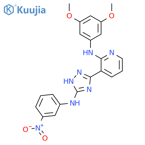 2-Pyridinamine,N-(3,5-dimethoxyphenyl)-3-[5-[(3-nitrophenyl)amino]-1H-1,2,4-triazol-3-yl]- structure