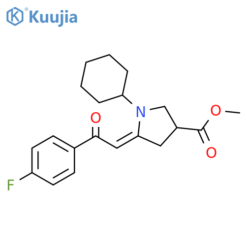 3-Pyrrolidinecarboxylic acid,1-cyclohexyl-5-[2-(4-fluorophenyl)-2-oxoethylidene]-, methyl ester, (5Z)- structure