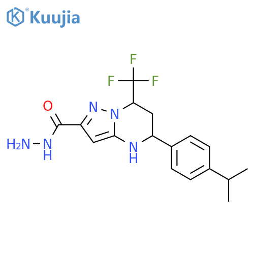 5-4-(propan-2-yl)phenyl-7-(trifluoromethyl)-4H,5H,6H,7H-pyrazolo1,5-apyrimidine-2-carbohydrazide structure