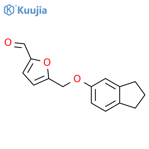 5-(2,3-dihydro-1H-inden-5-yloxy)methylfuran-2-carbaldehyde structure