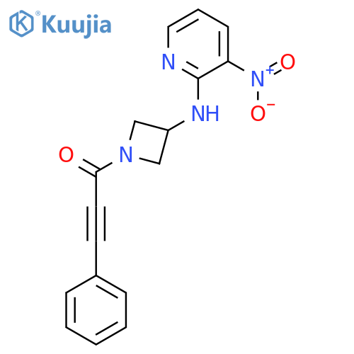 3-Azetidinamine, N-(3-nitro-2-pyridinyl)-1-(1-oxo-3-phenyl-2-propynyl)- structure