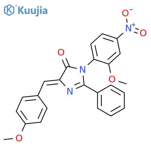 4H-Imidazol-4-one, 3,5-dihydro-3-(2-methoxy-4-nitrophenyl)-5-((4-metho xyphenyl)methylene)-2-phenyl- structure