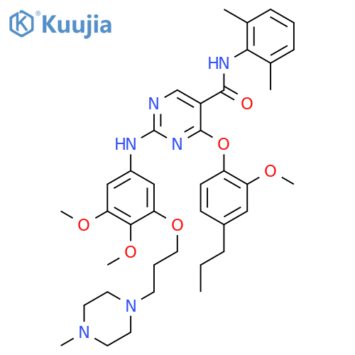 5-Pyrimidinecarboxamide,2-[[3,4-dimethoxy-5-[3-(4-methyl-1-piperazinyl)propoxy]phenyl]amino]-N-(2,6-dimethylphenyl)-4-(2-methoxy-4-propylphenoxy)- structure
