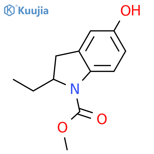 1H-Indole-1-carboxylic acid, 2-ethyl-2,3-dihydro-5-hydroxy-, methylester structure