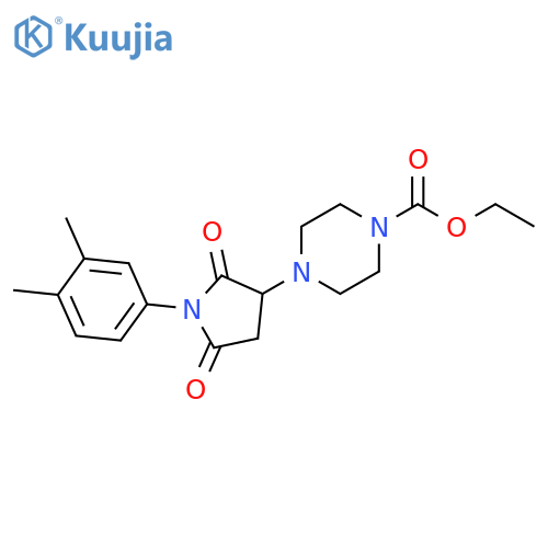 ethyl 4-1-(3,4-dimethylphenyl)-2,5-dioxopyrrolidin-3-ylpiperazine-1-carboxylate structure
